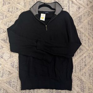 J. Crew Black and Gray Zip-Up Sweater (S)